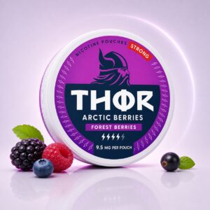 Thor Arctic Berries 9.5mg Nicotine Pouches — 9.5mg nicotine per pouch, slim format, 20 pouches