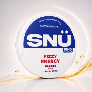 SNU Fizzy Energy 18mg Nicotine Pouches — 18mg nicotine per pouch, slim format, 20 pouches