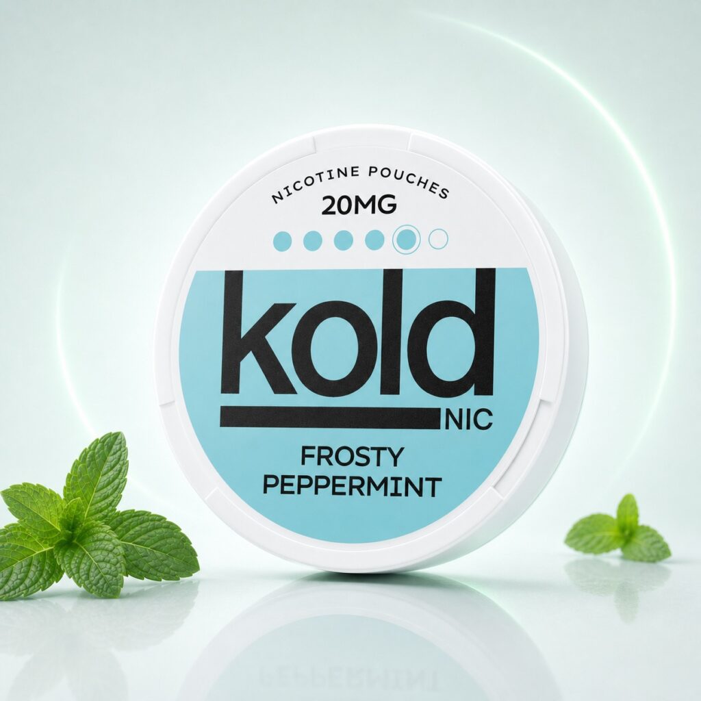 koldnic Frosty Peppermint 20mg Nicotine Pouches — 20mg nicotine per pouch, slim format, 20 pouches