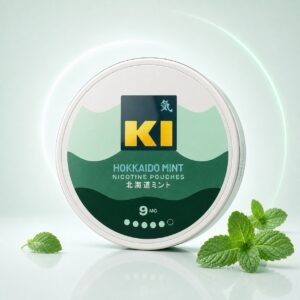 Ki Hokkaido Mint 9mg Nicotine Pouches — 9mg nicotine per pouch, slim format, 18 pouches