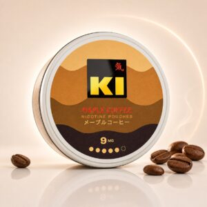 Ki Maple Coffee 9mg Nicotine Pouches — 9mg nicotine per pouch, slim format, 18 pouches