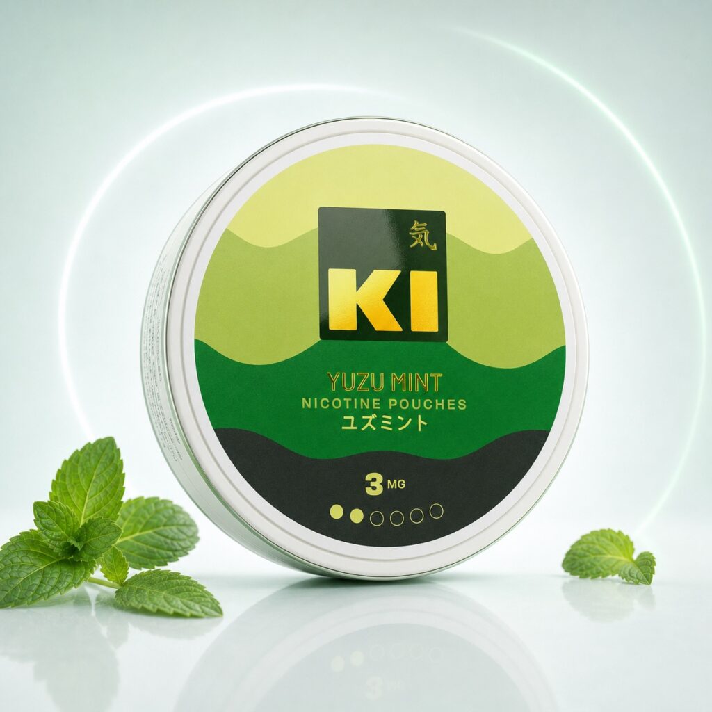 Ki Yuzu Mint 3mg Nicotine Pouches — 3mg nicotine per pouch, slim format, 18 pouches