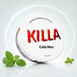 KILLA Cold Mint Extra Strong 13.2mg — 13.2mg nicotine per pouch, slim format, 20 pouches