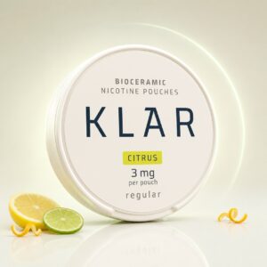 Klar Citrus 3mg Nicotine Pouches — 3mg nicotine per pouch, slim format, 24 pouches