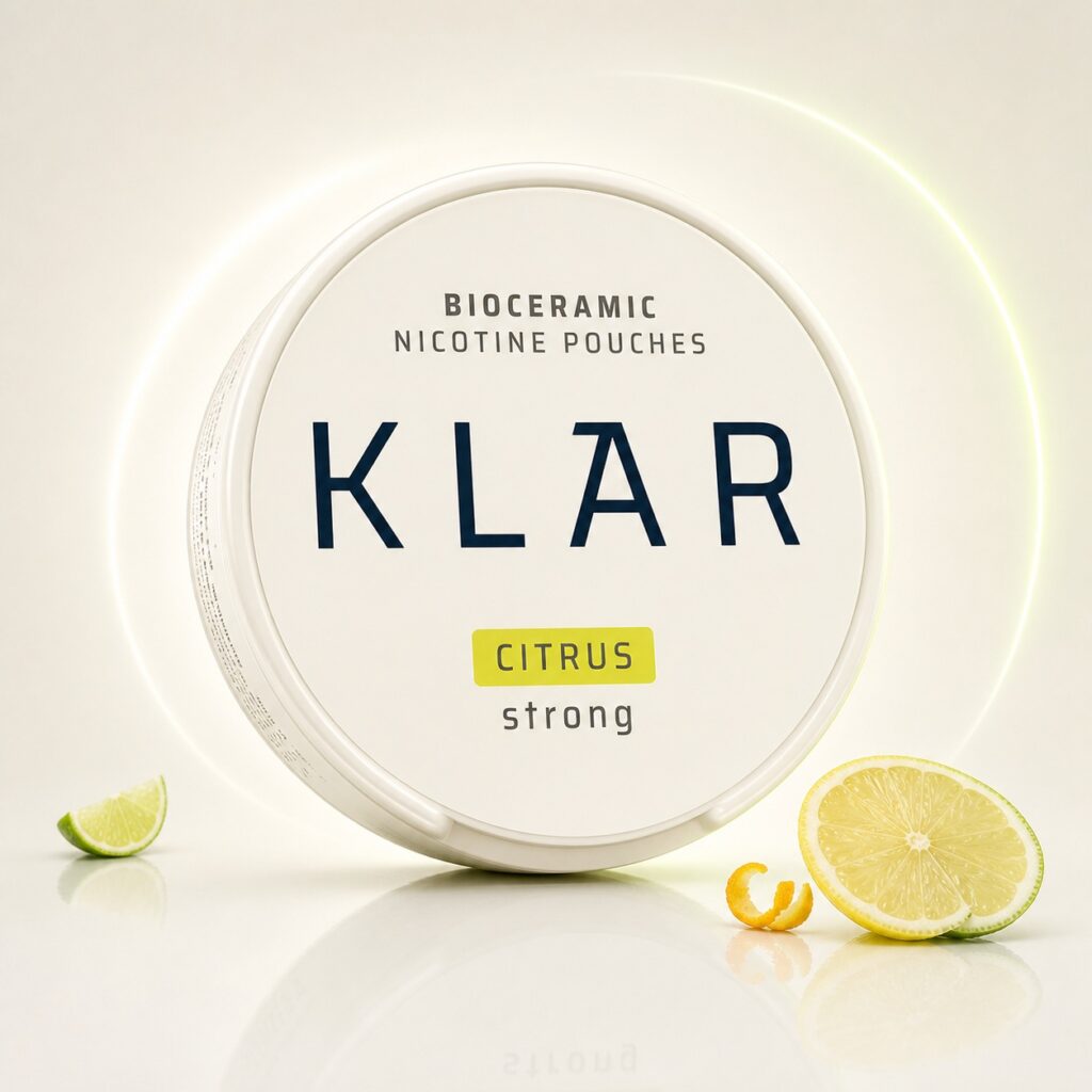 Klar Citrus 6mg Nicotine Pouches — 6mg nicotine per pouch, slim format, 24 pouches