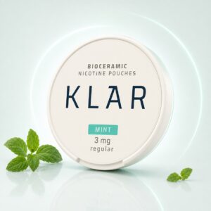 Klar Mint 3mg Nicotine Pouches — 3mg nicotine per pouch, slim format, 20 pouches