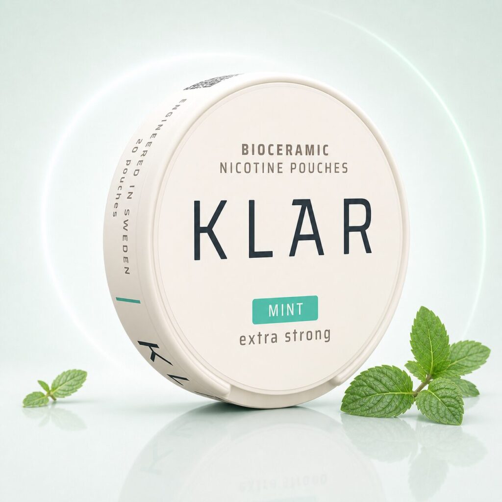 KLAR Mint Extra Strong Mini 9mg — 9mg nicotine per pouch, mini format, 24 pouches
