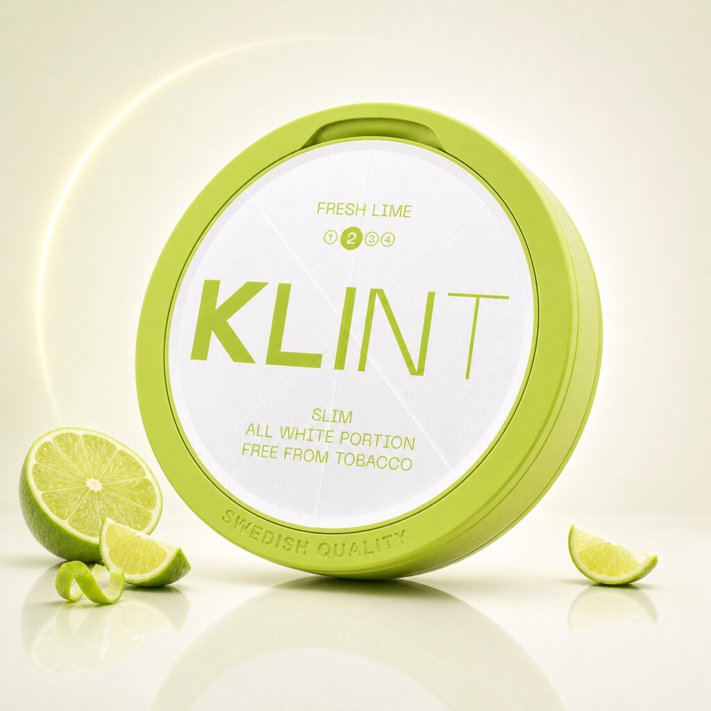 Klint Fresh Lime 5.6mg Nicotine Pouches — 5.6mg nicotine per pouch, slim format, 20 pouches
