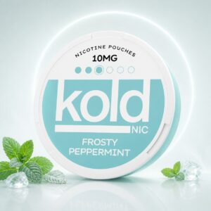 koldnic Frosty Peppermint 10mg Nicotine Pouches — 10mg nicotine per pouch, slim format, 20 pouches