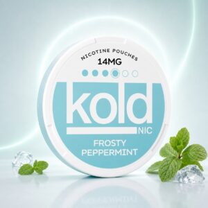 koldnic Frosty Peppermint 14mg Nicotine Pouches — 14mg nicotine per pouch, slim format, 20 pouches