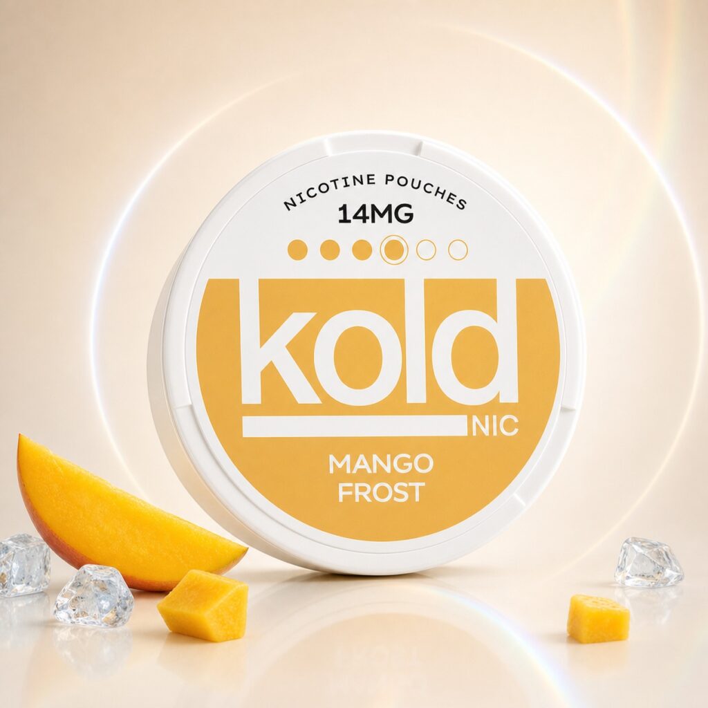 koldnic Mango Frost 14mg Nicotine Pouches — 14mg nicotine per pouch, slim format, 20 pouches