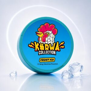Kurwa Frost Ice 12.8mg Nicotine Pouches — 12.8mg nicotine per pouch, slim format, 20 pouches