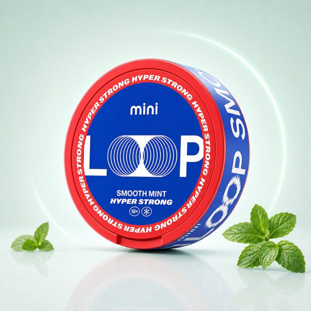 Loop Smooth Mint Mini Hyper Strong — 10.5mg nicotine per pouch, mini format, 20 pouches