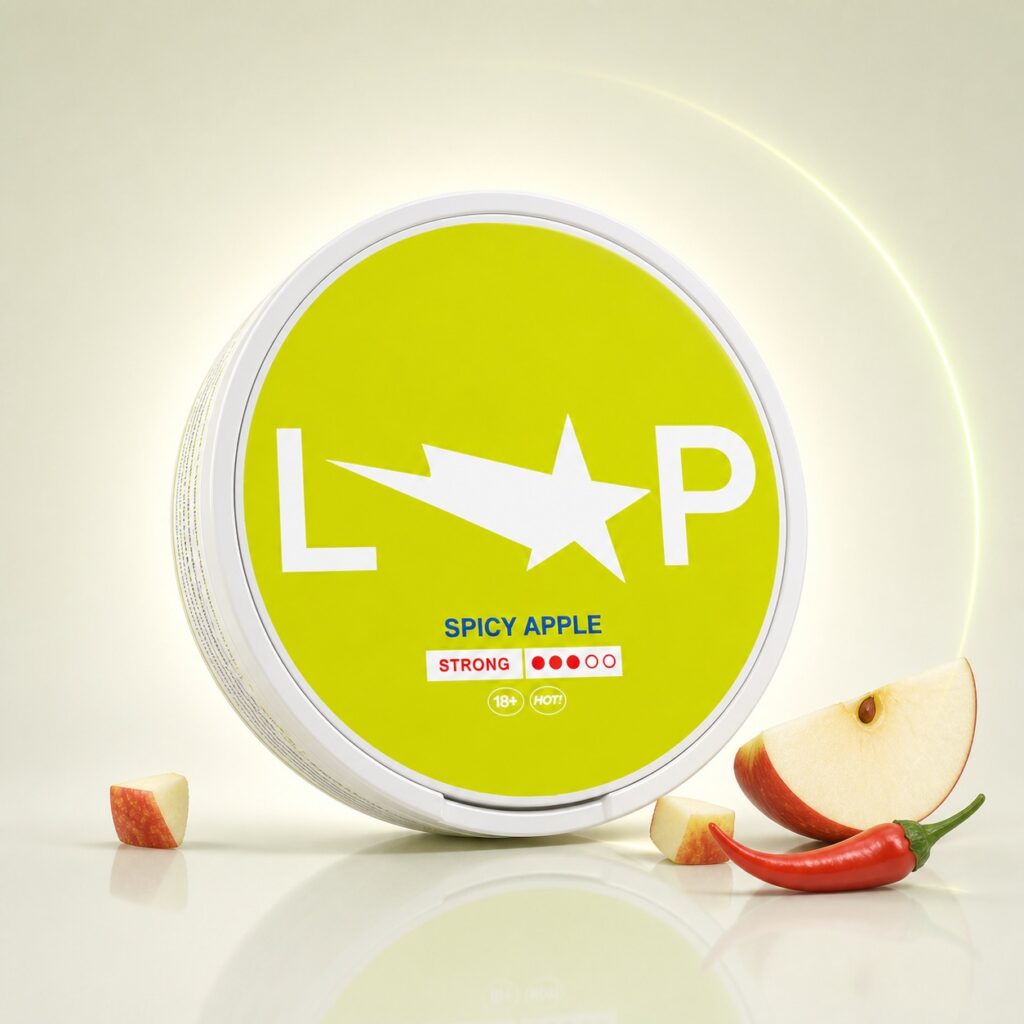 Loop Spicy Apple 9.4mg Nicotine Pouches — 9.4mg nicotine per pouch, slim format, 22 pouches