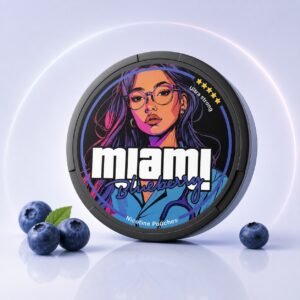 Miami Blueberry 20.1mg Nicotine Pouches — 20.1mg nicotine per pouch, slim format, 20 pouches
