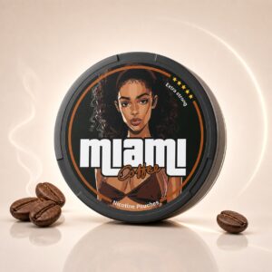 Miami Coffee 20.1mg Nicotine Pouches — 20.1mg nicotine per pouch, slim format, 20 pouches