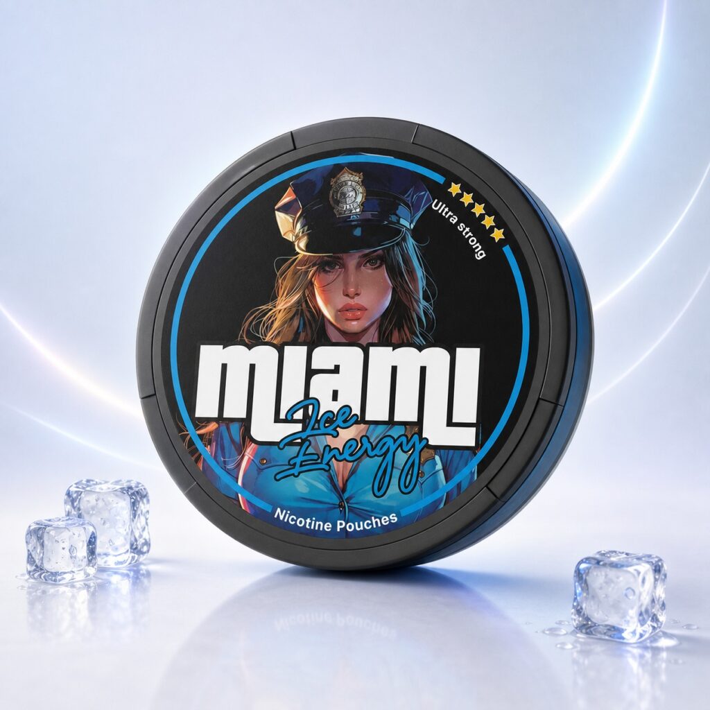Miami Ice Energy 20.1mg Nicotine Pouches — 20.1mg nicotine per pouch, slim format, 20 pouches