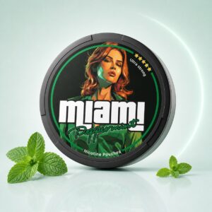 Miami Peppermint 20.1mg Nicotine Pouches — 20.1mg nicotine per pouch, slim format, 20 pouches