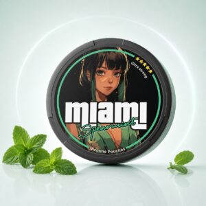 Miami Spearmint 20.1mg Nicotine Pouches — 20.1mg nicotine per pouch, slim format, 20 pouches
