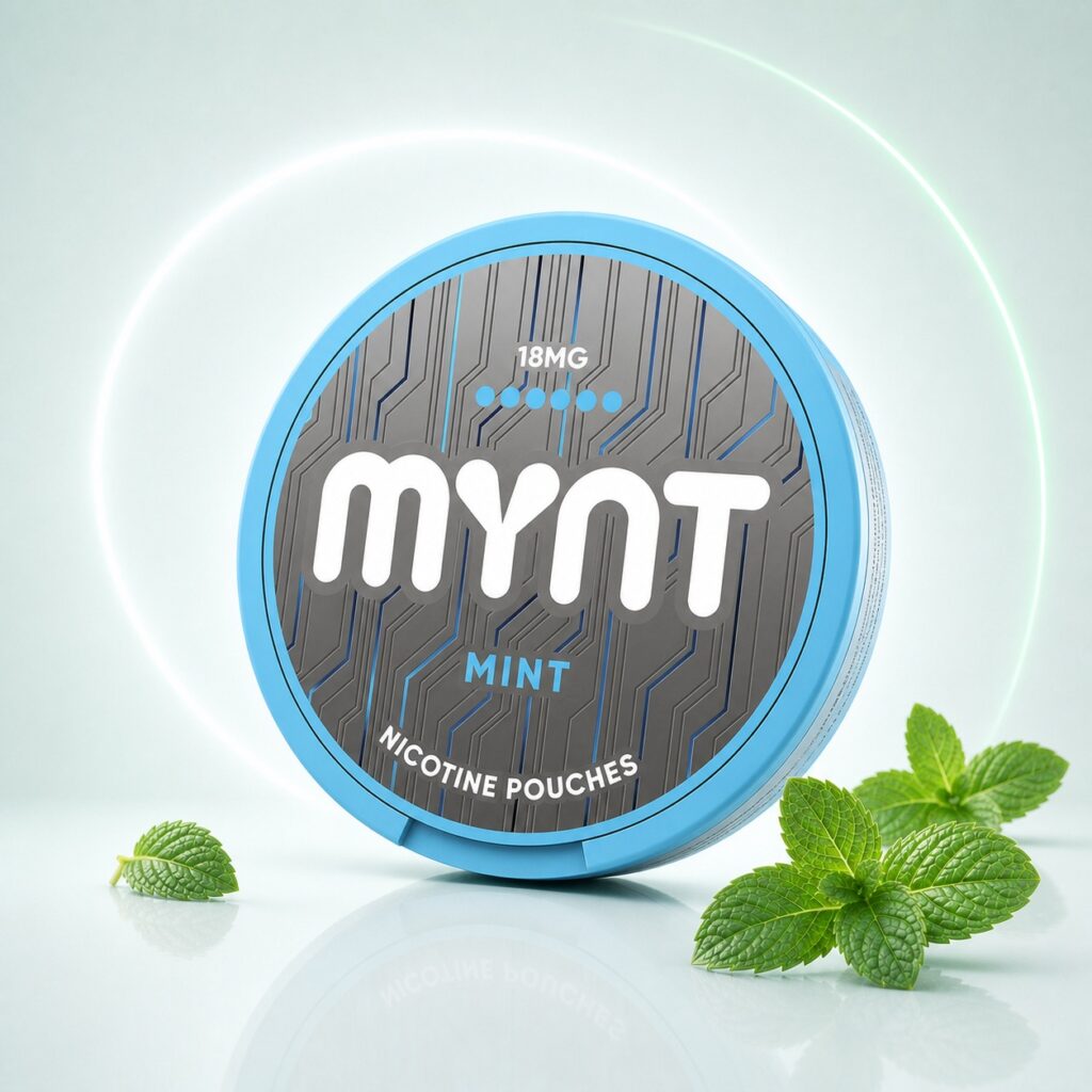 MYNT Mint 18mg Nicotine Pouches — 18mg nicotine per pouch, slim format, 20 pouches
