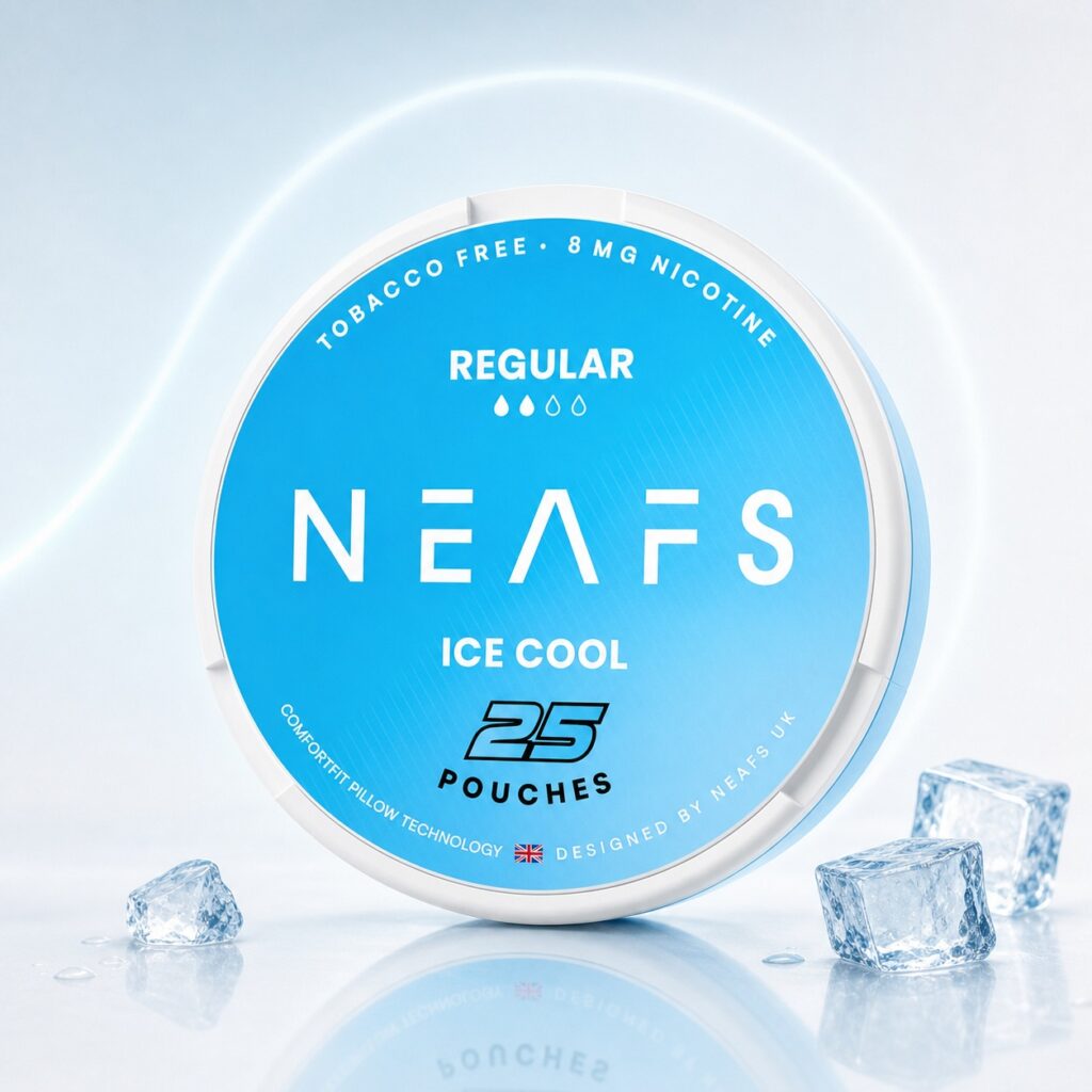 Neafs Ice Cool 8mg Nicotine Pouches — 8mg nicotine per pouch, slim format, 25 pouches