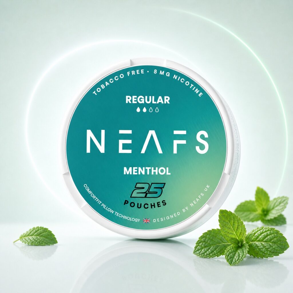 Neafs Menthol 8mg Nicotine Pouches — 8mg nicotine per pouch, slim format, 25 pouches