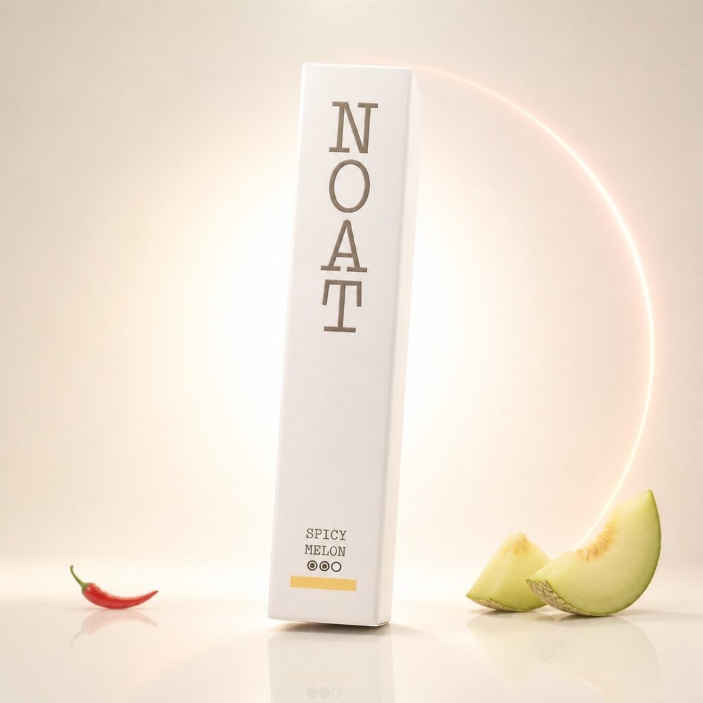 NOAT Spicy Melon 7mg Nicotine Pouches — 7mg nicotine per pouch, slim format, 20 pouches