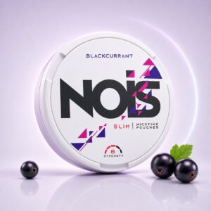 Nois Black Currant 8mg Nicotine Pouches — 8mg nicotine per pouch, slim format, 22 pouches
