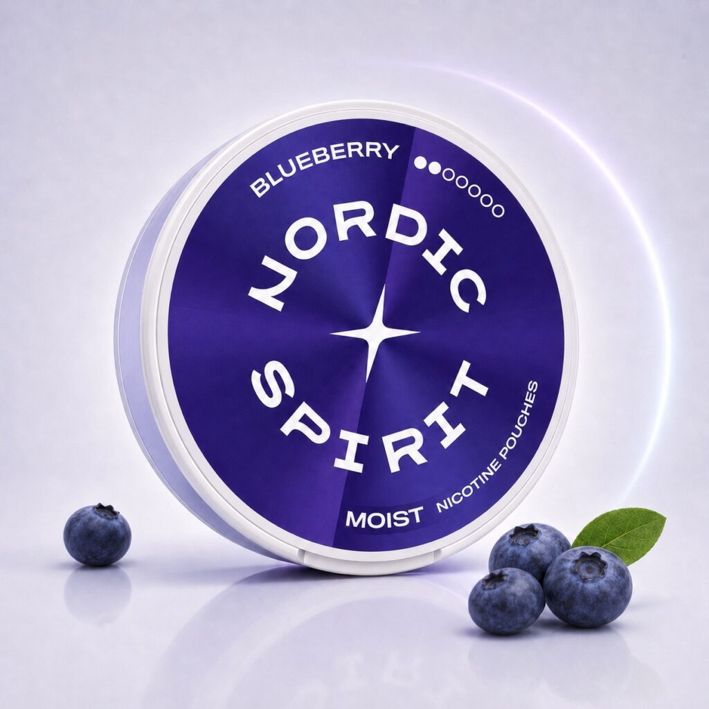 Nordic Spirit Blueberry 6mg Nicotine Pouches — 6mg nicotine per pouch, slim format, 20 pouches