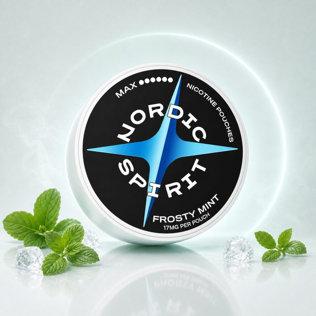 Nordic Spirit Frosty Mint Max 17mg — 17mg nicotine per pouch, slim format, 20 pouches