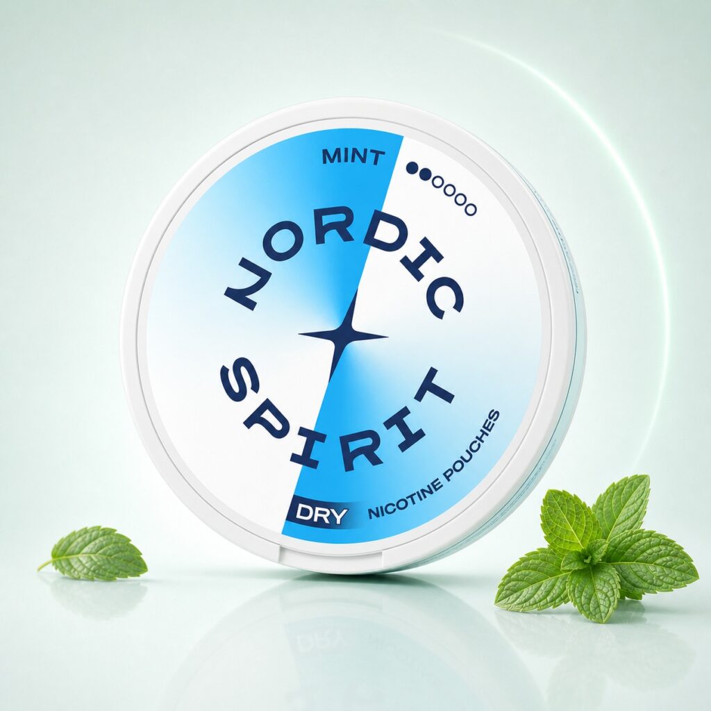 Nordic Spirit Mint 6mg Nicotine Pouches — 6mg nicotine per pouch, slim format, 20 pouches
