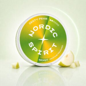 Nordic Spirit Zesty Pear 6mg Nicotine Pouches — 6mg nicotine per pouch, slim format, 20 pouches