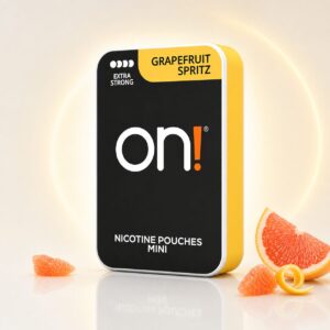 On! Grapefruit Spritz Extra Strong Mini 9mg — 9mg nicotine per pouch, mini format, 20 pouches