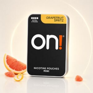 On! Grapefruit Spritz 9mg Nicotine Pouches — 9mg nicotine per pouch, mini format, 20 pouches