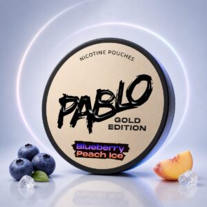 Pablo Blueberry Peach Ice 17mg Nicotine Pouches — 17mg nicotine per pouch, slim format, 20 pouches