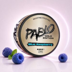 PABLO Gold Edition Blue Raspberry 17mg — 17mg nicotine per pouch, slim format, 20 pouches