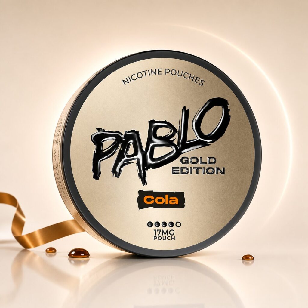 PABLO Gold Edition Cola 17mg — 17mg nicotine per pouch, slim format, 20 pouches