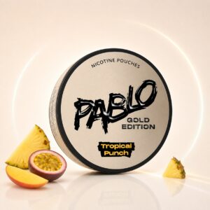 Pablo Tropical Punch 17mg Nicotine Pouches — 17mg nicotine per pouch, slim format, 20 pouches