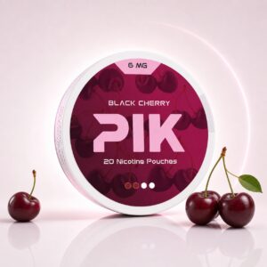 PIK Black Cherry 6mg Nicotine Pouches — 6mg nicotine per pouch, slim format, 20 pouches