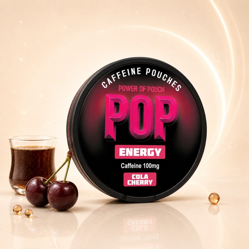 POP Cola Cherry 100mg caffeine pouch tin