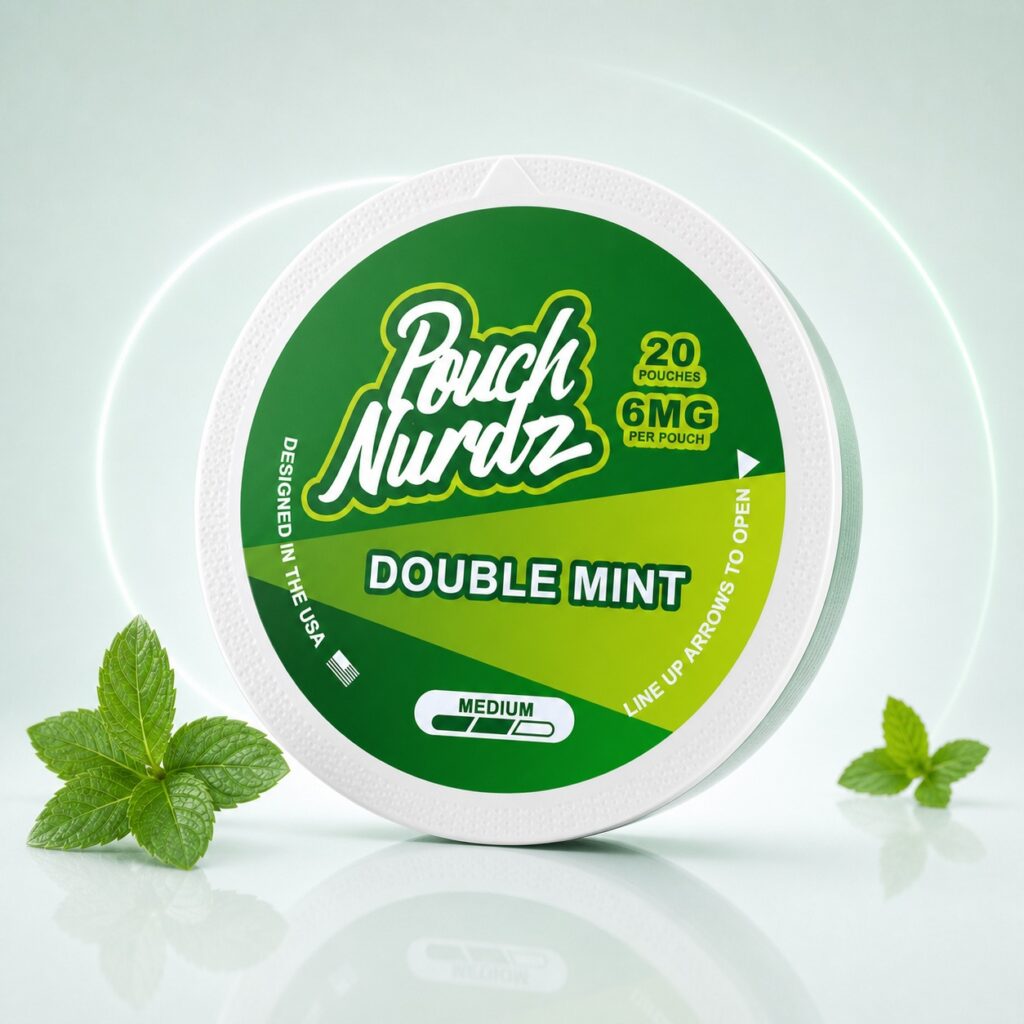 Pouch Nurdz Double Mint 6mg Nicotine Pouches — 6mg nicotine per pouch, slim format, 20 pouches