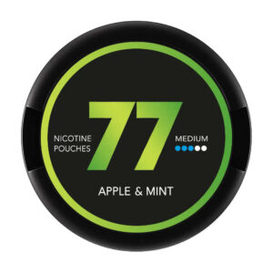 77 Apple & Mint 10.4mg Nicotine Pouches — 10.4mg nicotine per pouch, slim format, 20 pouches