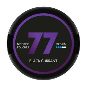 77 Black Currant 10.4mg Nicotine Pouches — 10.4mg nicotine per pouch, slim format, 20 pouches