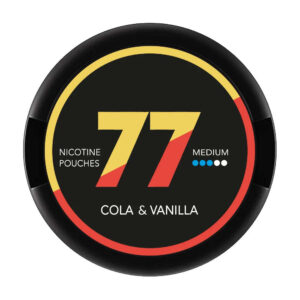 77 Cola & Vanilla 10.4mg Nicotine Pouches — 10.4mg nicotine per pouch, slim format, 20 pouches