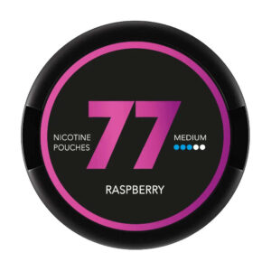 77 Raspberry 10.4mg Nicotine Pouches — 10.4mg nicotine per pouch, slim format, 20 pouches