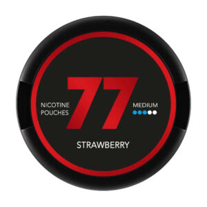 77 Strawberry 10.4mg Nicotine Pouches — 10.4mg nicotine per pouch, slim format, 20 pouches