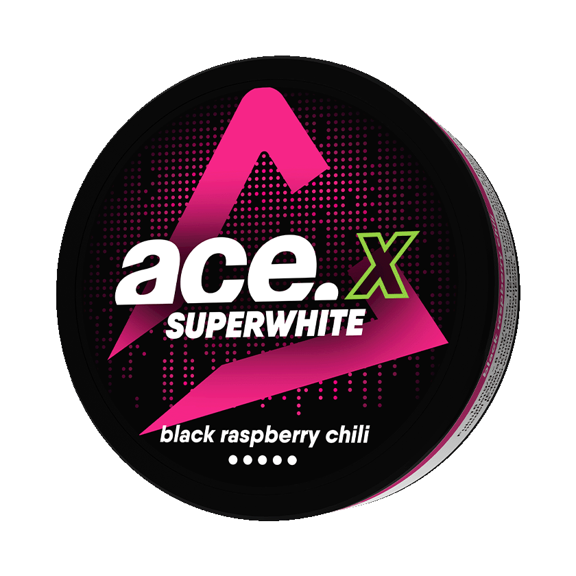 Ace X Black Raspberry Chili 8mg — 8mg nicotine per pouch, slim format, 20 pouches