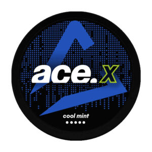 Ace X Cool Mint 8mg Nicotine Pouches — 8mg nicotine per pouch, slim format, 20 pouches