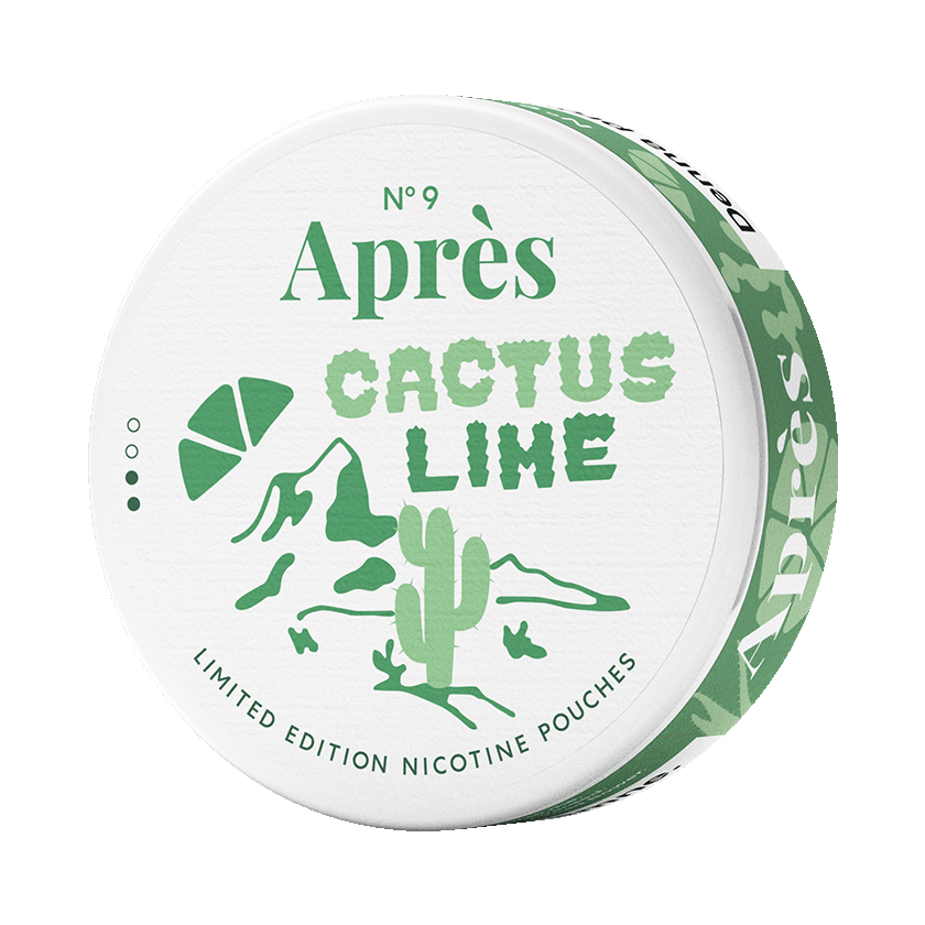 Après Cactus Lime 4.4mg — 4.4mg nicotine per pouch, slim format, 20 pouches