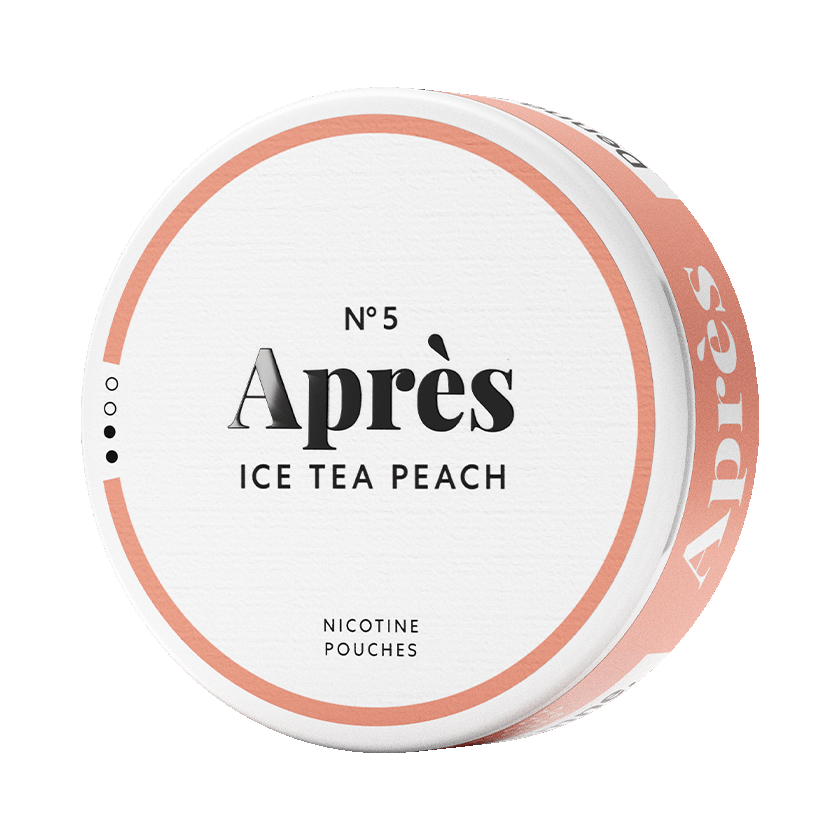 Après Ice Tea Peach 4.4mg — 4.4mg nicotine per pouch, slim format, 20 pouches